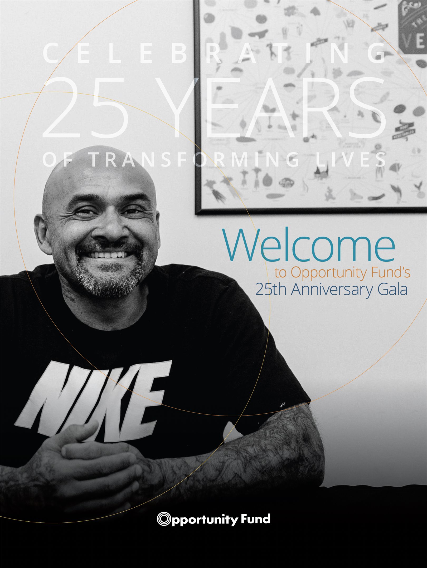 “Welcome to Opportunity Fund’s 25th Anniversary Gala” poster