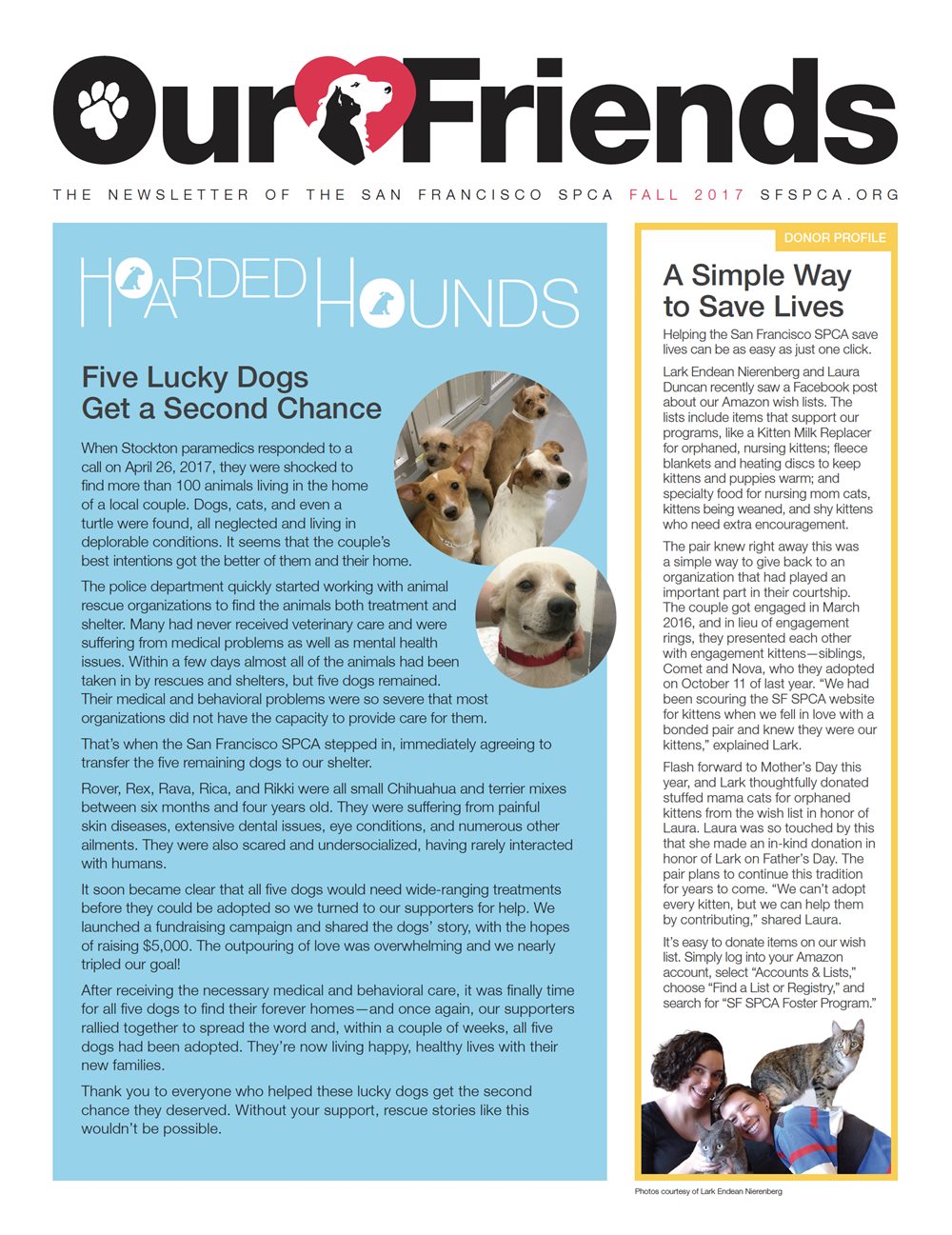 Our Friends newsletter cover — Hoarded Hounds